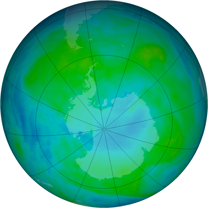 Antarctic ozone map for 23 January 1986